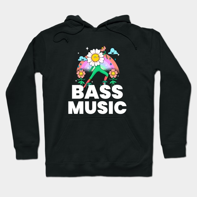 BASS MUSIC - flower Hoodie by DISCOTHREADZ 